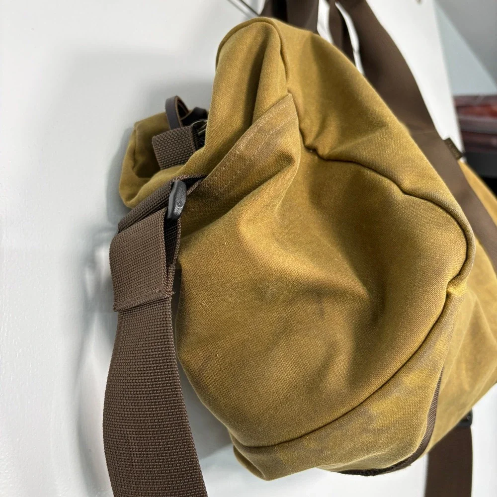 Filson Mens Duffle Bag One Size Dark Tan Brown Waxed Canvas Travel Gym Luggage